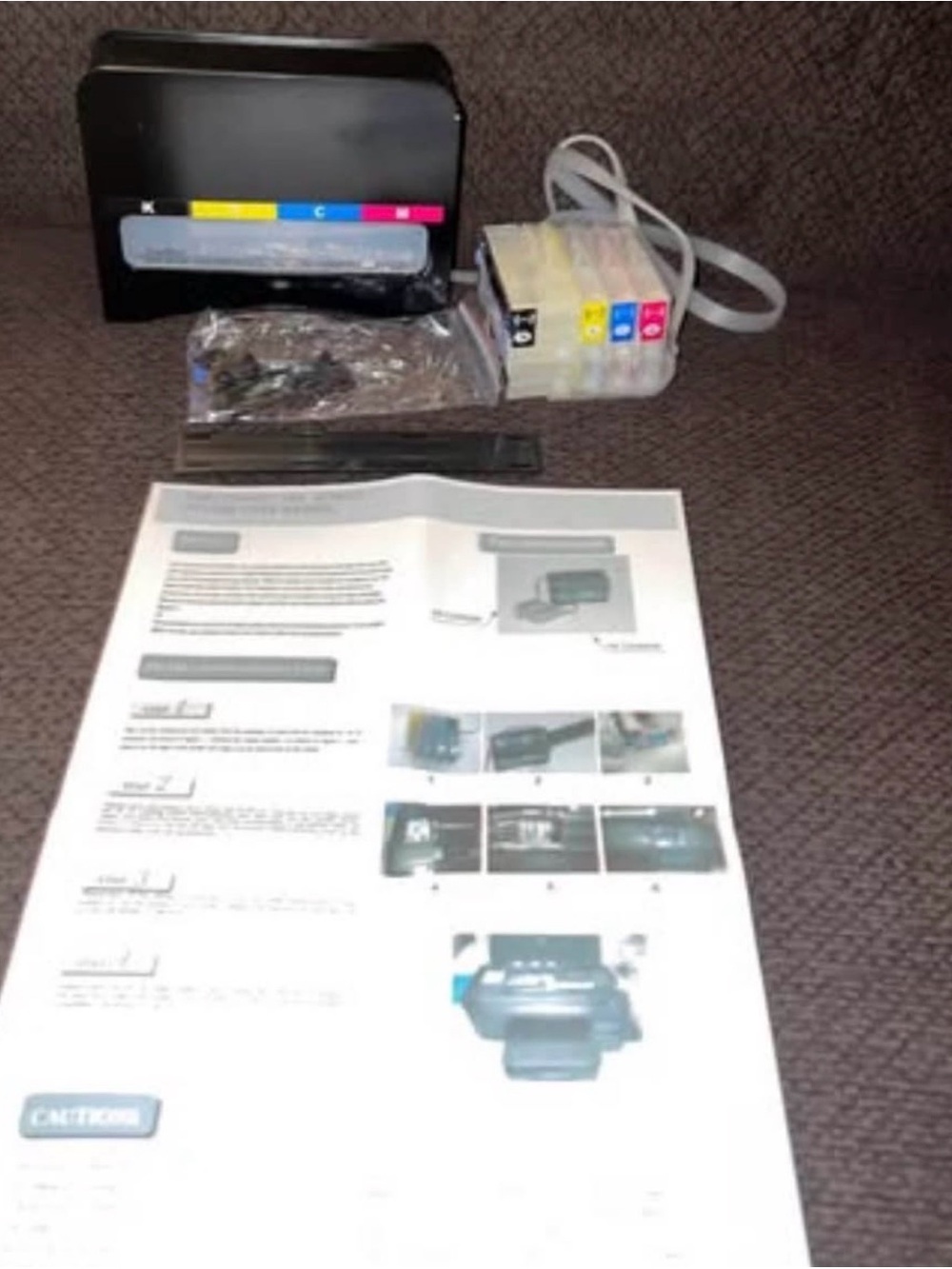 Remanufactured 4-Color Continuous Ink Supply System (CISS) with Black Ink Tank